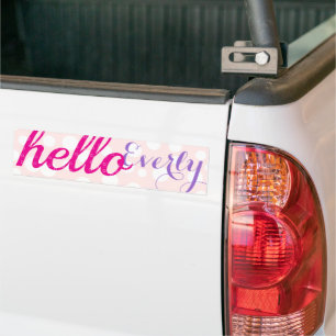 Hello Cute Colorful Hello Gifts Bumper Sticker