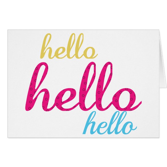 Hello Cute Colorful Hello Gifts Cards (Front Horizontal)
