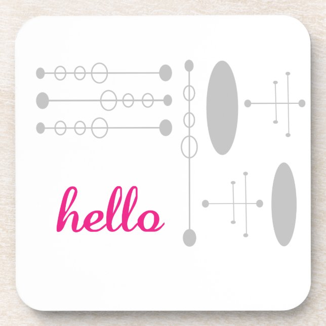 Hello Cute Colorful Hello Gifts Coaster (Front)