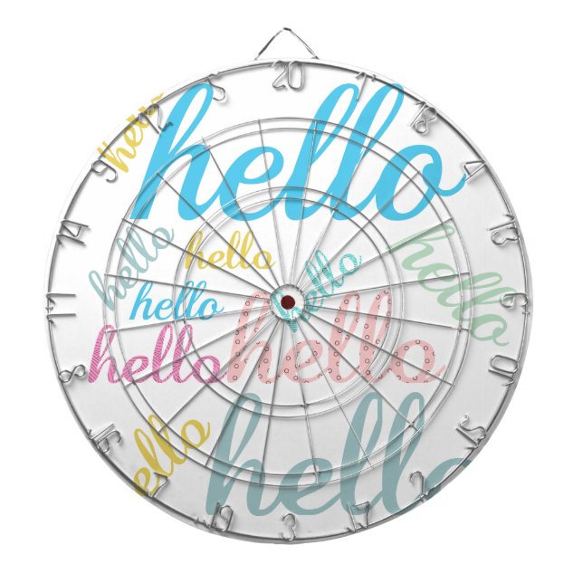 Hello Cute Colorful Hello Gifts Dart Board (Front)