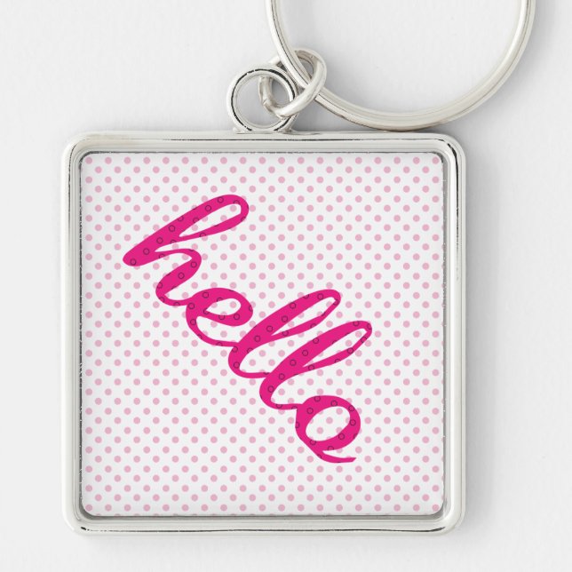 Hello Cute Colorful Hello Gifts Keychain (Front)