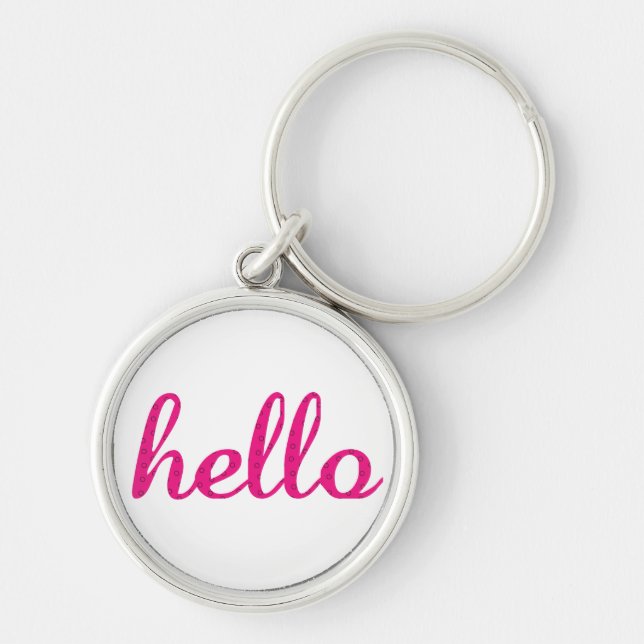 Hello Cute Colorful Hello Gifts Keychain (Front)