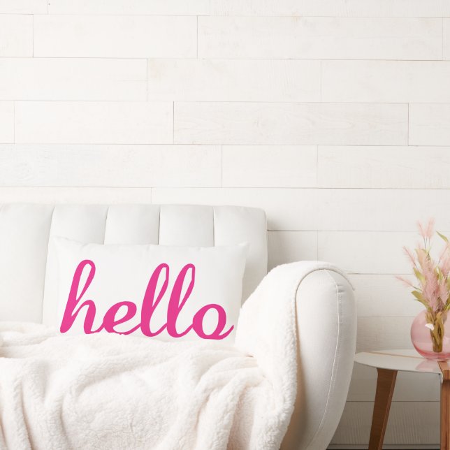 Hello Cute Colorful Hello Gifts Lumbar Pillow (Couch)