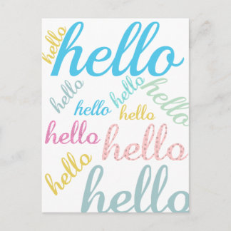 Hello Cute Colorful Hello Gifts Postcard