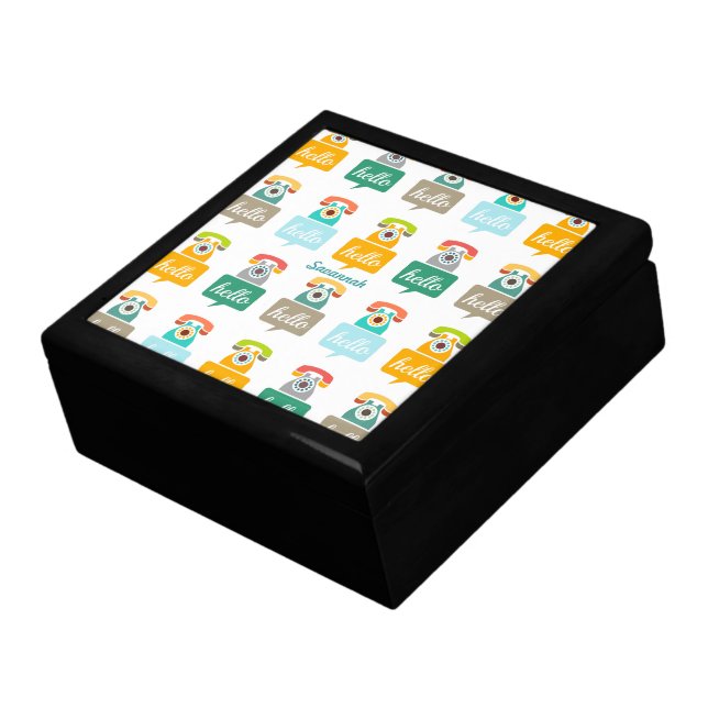 Hello Cute Colorful Hello Keepsake Box (Side)