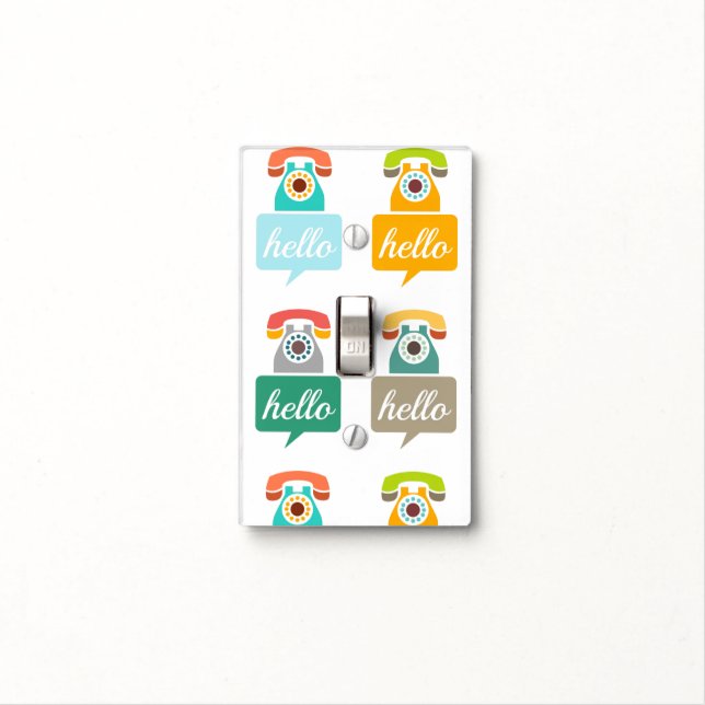 Hello Cute Colorful Hello Light Switch Cover (In Situ)