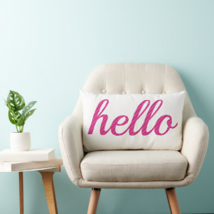 Hello Cute Colorful Hello Lumbar Pillow