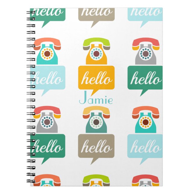 Hello Cute Colorful Hello Notebook (Front)