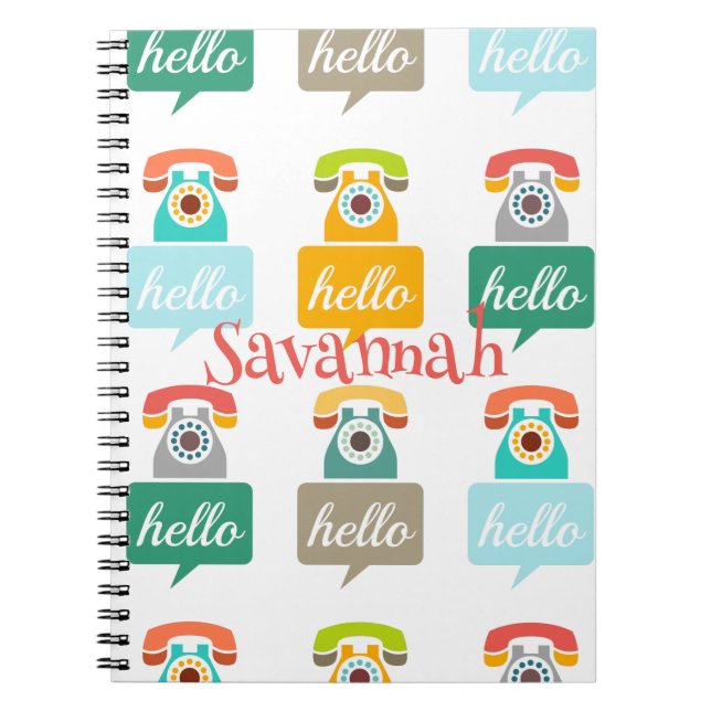 Hello Cute Colorful Hello Notebook (Front)