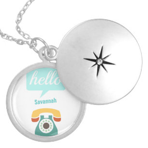 Hello Cute Colorful Hello Silver Plated Necklace