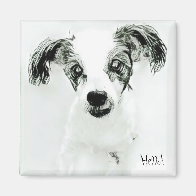 Hello Cute Dog Magnet (Front)