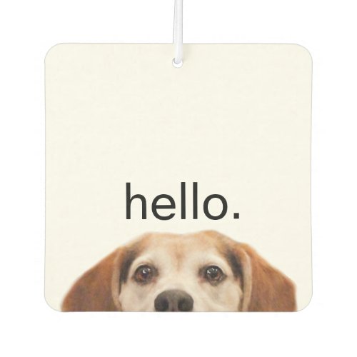 Hello Cute Funny Beagle Dog Modern Trendy Air Freshener