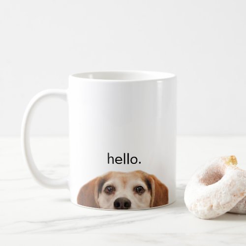 Hello Cute Funny Beagle Dog Modern Trendy Coffee Mug