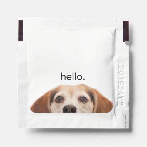Hello Cute Funny Beagle Dog Nose Postcard Hand Sanitizer Packet