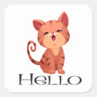 Hello Cute Kitten Cat Orange Tabby Kitty Love