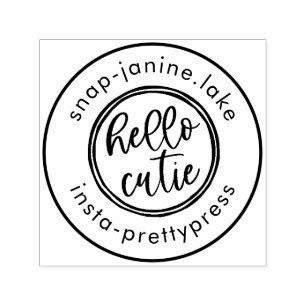 Hello Cutie Hand Stamp Social Media Party Stamp
