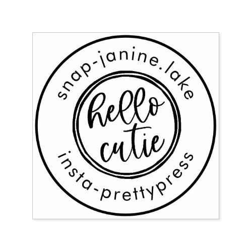 Hello Cutie Hand Stamp Social Media Party Stamp