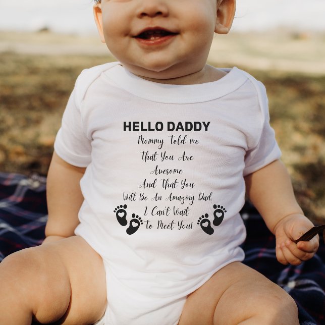 Hello Daddy Mommy Told Me Baby Surprise Husband Ba Baby Bodysuit (Creator Uploaded)