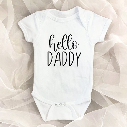 Hello Daddy Pregnancy Announcement for Dad Husband Baby Bodysuit