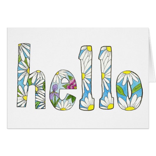 Hello Daisy Note Card (Front Horizontal)
