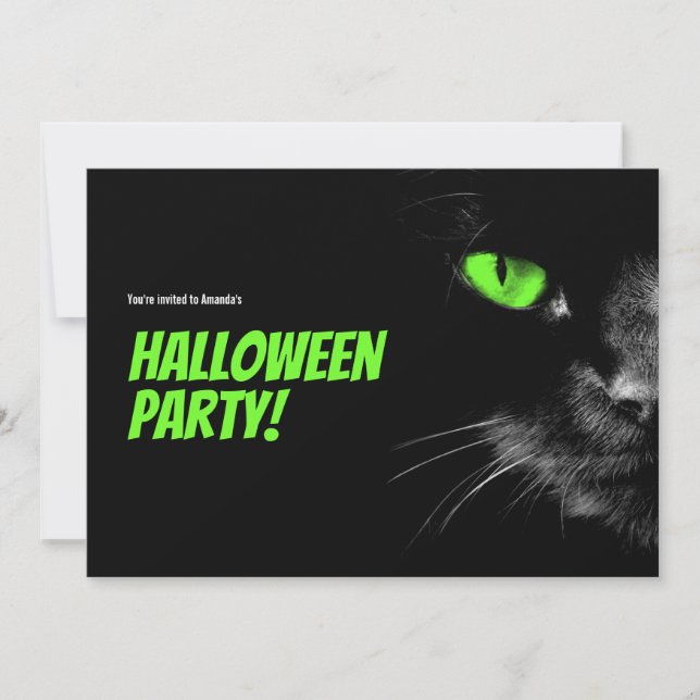 Hello Darkness Green Eyes Halloween Save The Date (Front)