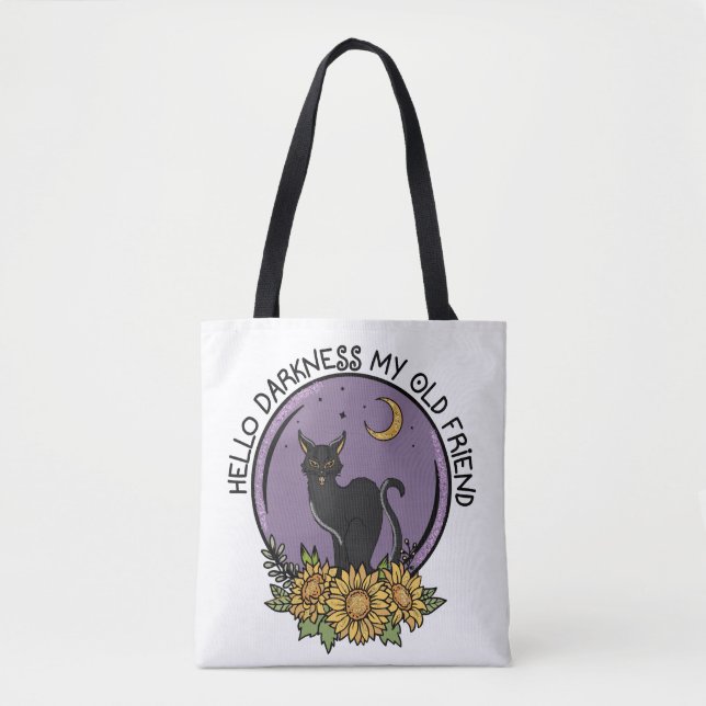 Hello Darkness Halloween Tote Bag (Front)