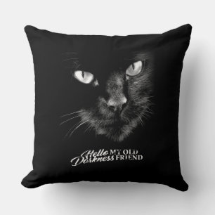Hello Darkness My Old Friend Cat - Version 1 Throw Pillow