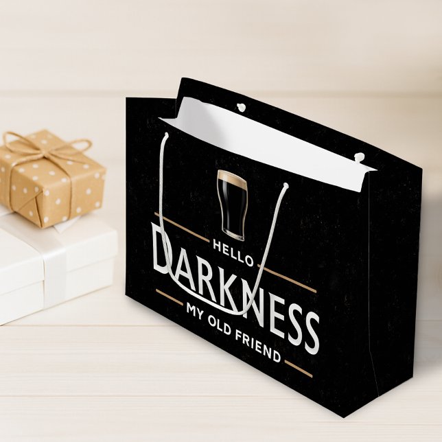 Hello Darkness My Old Friend Funny St Patricks Day Large Gift Bag (Creator Uploaded)