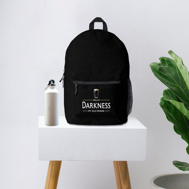 Hello Darkness My Old Friend Funny St Patricks Day Printed Backpack (Creator Uploaded)