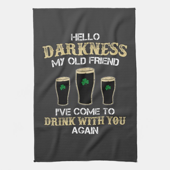 Hello Darkness My Old Friend Kitchen Towel (Vertical)
