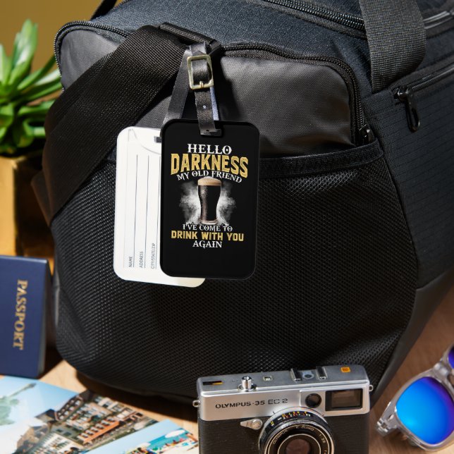 Hello Darkness My Old Friend Luggage Tag (Front & Back)