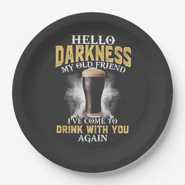 Hello Darkness My Old Friend Paper Plates (Front)