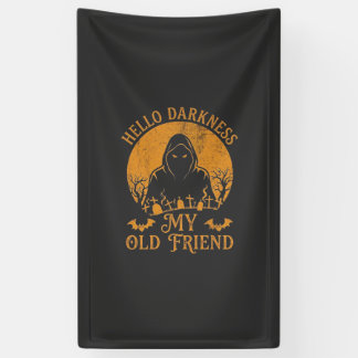 Hello Darkness Old Friend Reaper Orange Moon Grave Banner