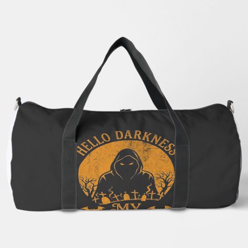 Hello Darkness Old Friend Reaper Orange Moon Grave Duffle Bag