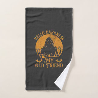 Hello Darkness Old Friend Reaper Orange Moon Grave Hand Towel