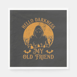 Hello Darkness Old Friend Reaper Orange Moon Grave Napkins