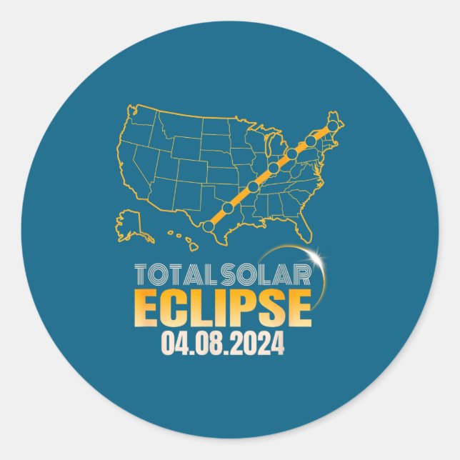 Hello Darkness Total Solar Eclipse Classic Round Sticker (Front)
