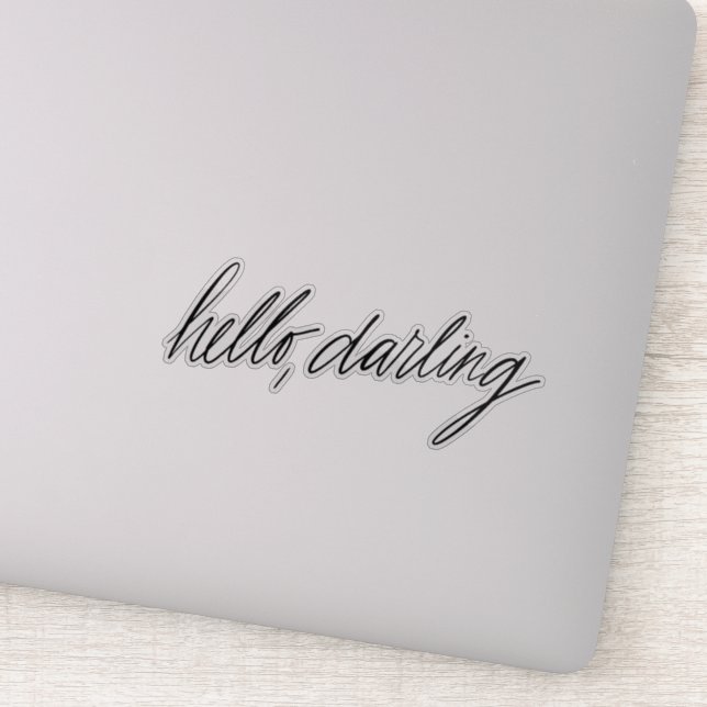Hello Darling handwritten Sticker (Detail)