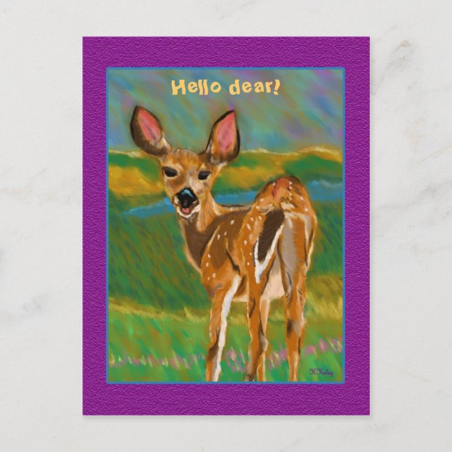 Hello Dear Deer postcard (Front)