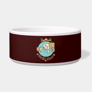 Hello Dear English bulldog mother and kid Bowl