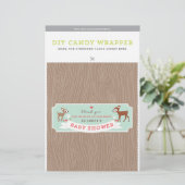 Hello Deer! Baby Shower 1.55oz Candy Bar Template (Standing Front)