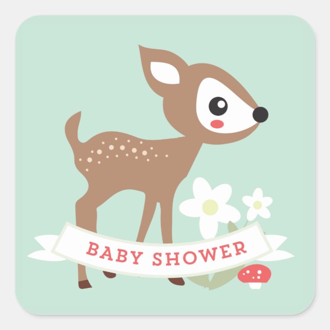 Hello Deer! Baby Shower Stickers (Front)