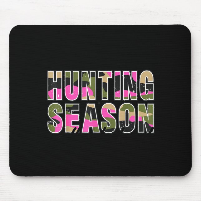 Hello Deer Season Goodbye Boyfriend Camo Flag Hunt Mouse Pad (Front)