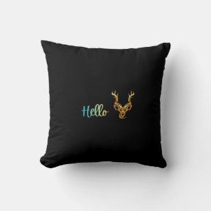 Hello Deer Throw Pillow