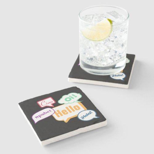 Hello Different Languages Stone Coaster