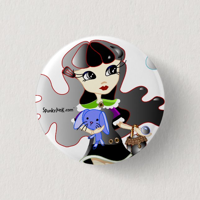 Hello Dollies: Fira and Bluebunny Headshot Pinback Button (Front)