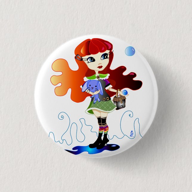 Hello Dollies: Fira and Bluebunny Pinback Button (Front)