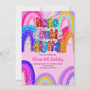Hello Double Digits 10th Birthday Invitation