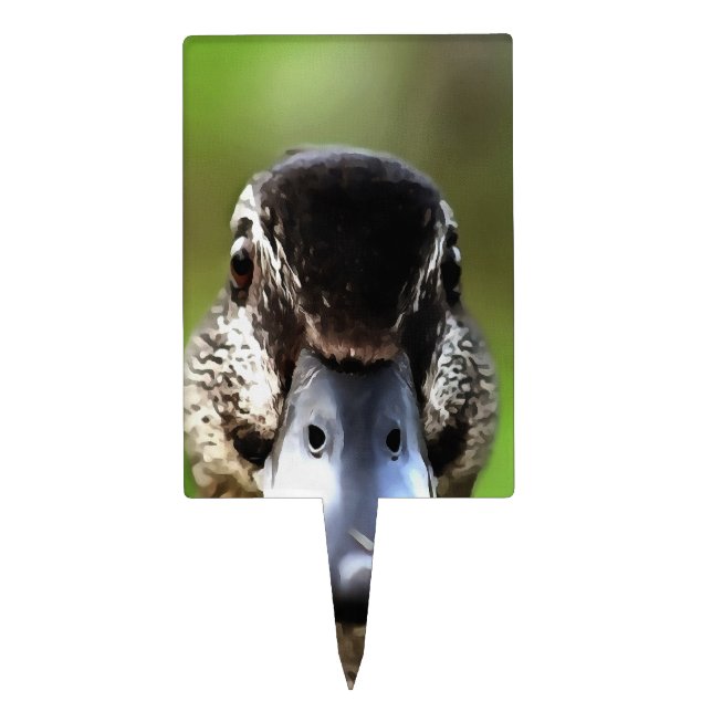 Hello Ducky Quirky Duck Portrait Cake Topper (Front)