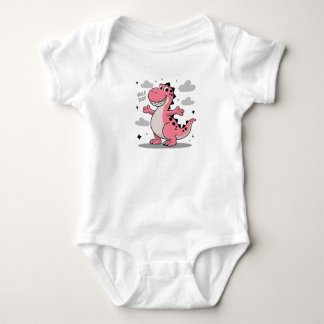 Hello Dude Kids Pink Dinosaur T-Shirt Baby Bodysuit